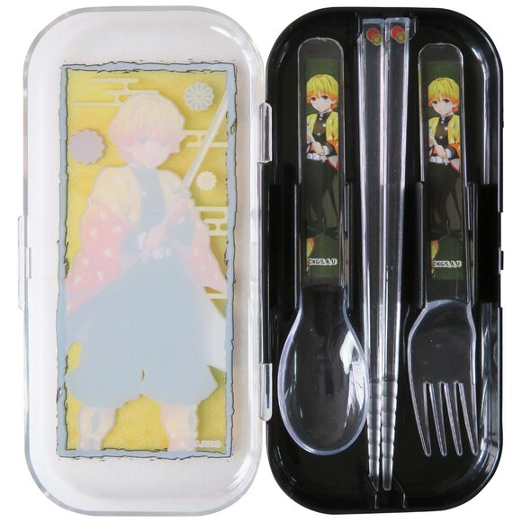 Demon Slayer Kimetsu no Yaiba Zenitsu Agatsuma Clear Cutlery Set - Picture 2 of 5